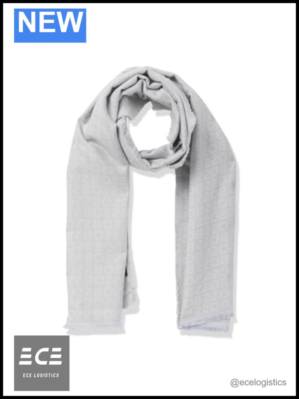 Viscose All Over Logo Scarf Lightweight One Size Fashion Wrap